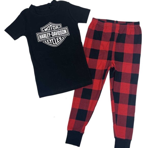 Harley-Davidson Little Boys' Bar & Shield 2-Piece Tight Fit Toddler Pajamas Set - Picture 1 of 1